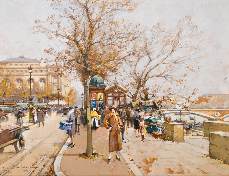 La Place Du Châtelet À Paris reproduction of painting by Eugène Galien-Laloue. ALL GICLEE PRINTS