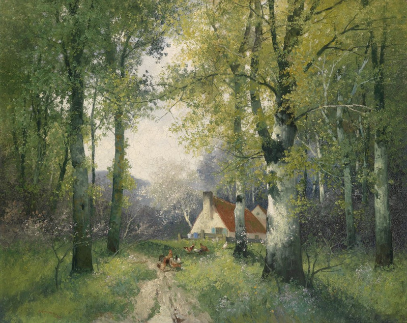 Frühling reproduction of painting by Adolf Kaufmann. ALL GICLEE PRINTS