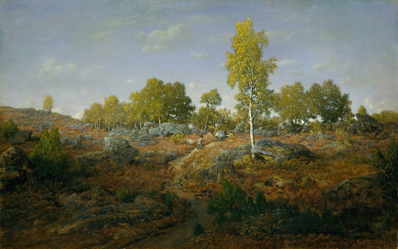 A Path among the Rocks (1861) reproduction of painting by Théodore Rousseau. ALL GICLEE PRINTS