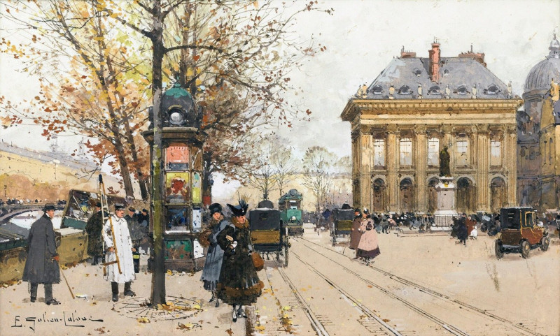 Les Quais De La Seine (L’automne) reproduction of painting by Eugène Galien-Laloue. ALL GICLEE PRINTS