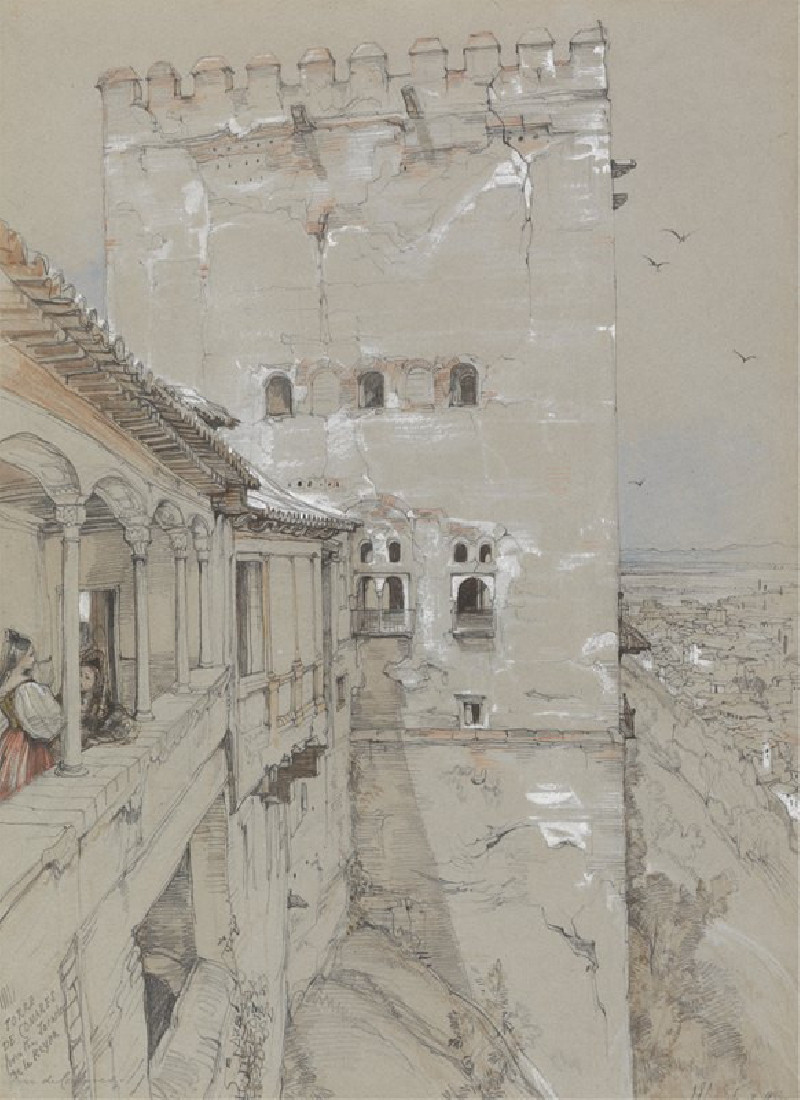 John Frederick Lewis reprodukcija The Torre de Comares, Alhambra (1835), VISOS REPRODUKCIJOS , paveikslai, reprodukcijos inte...