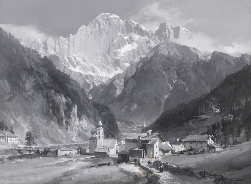 Monte Civetta (ca 1895) reproduction of painting by Edward Theodore Compton. ALL GICLEE PRINTS