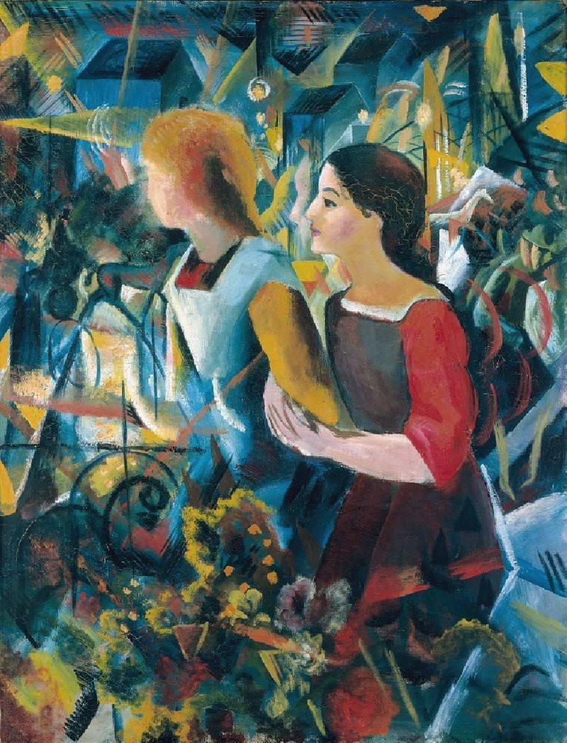 August Macke reprodukcija Two Girls (1913), VISOS REPRODUKCIJOS , paveikslai, reprodukcijos internetu