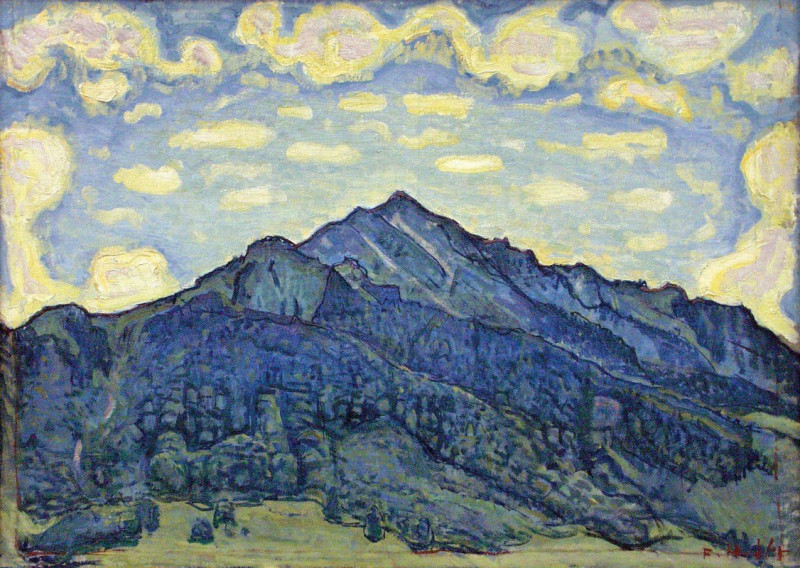 Landschaft in den Schweizer Alpen reproduction of painting by Ferdinand Hodler. ALL GICLEE PRINTS