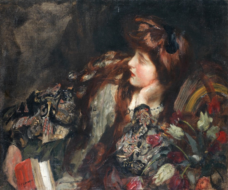 Contemplation reproduction of painting by James Jebusa Shannon. ALL GICLEE PRINTS