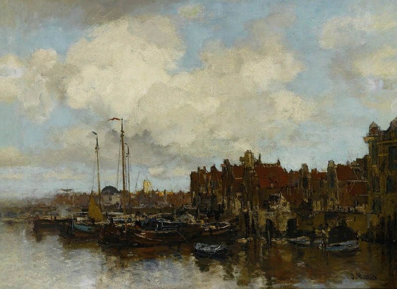 On The Amstel reproduction of painting by Jacob Maris. ALL GICLEE PRINTS