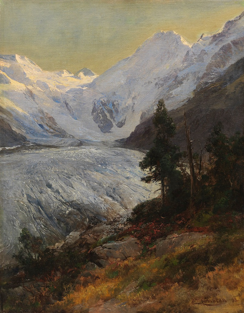 Am Morteratschgletscher (1903) reproduction of painting by Edward Theodore Compton. ALL GICLEE PRINTS