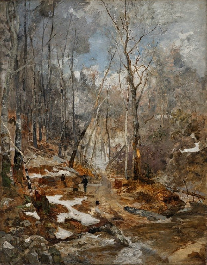 Februarstimmung – Vorfrühling im Wienerwald (1884) reproduction of painting by Emil Jakob Schindler. ALL GICLEE PRINTS