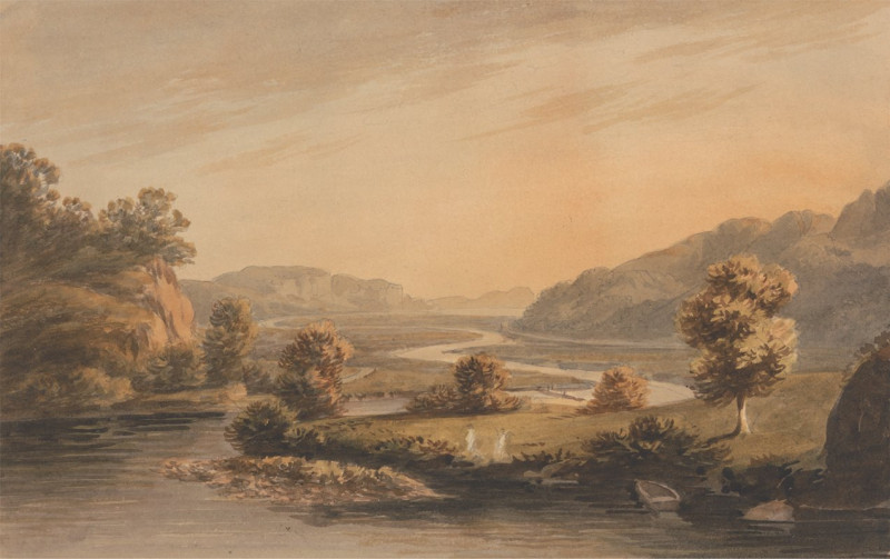 Near Pontaberglaslyn (1806) reproduction of painting by John Warwick Smith. ALL GICLEE PRINTS