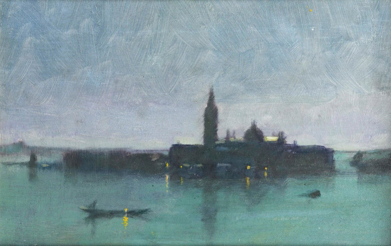 San Giorgio Maggiore From The Lagoon By Moonlight, Venice reproduction of painting by James Jebusa Shannon. ALL GICLEE PRINTS