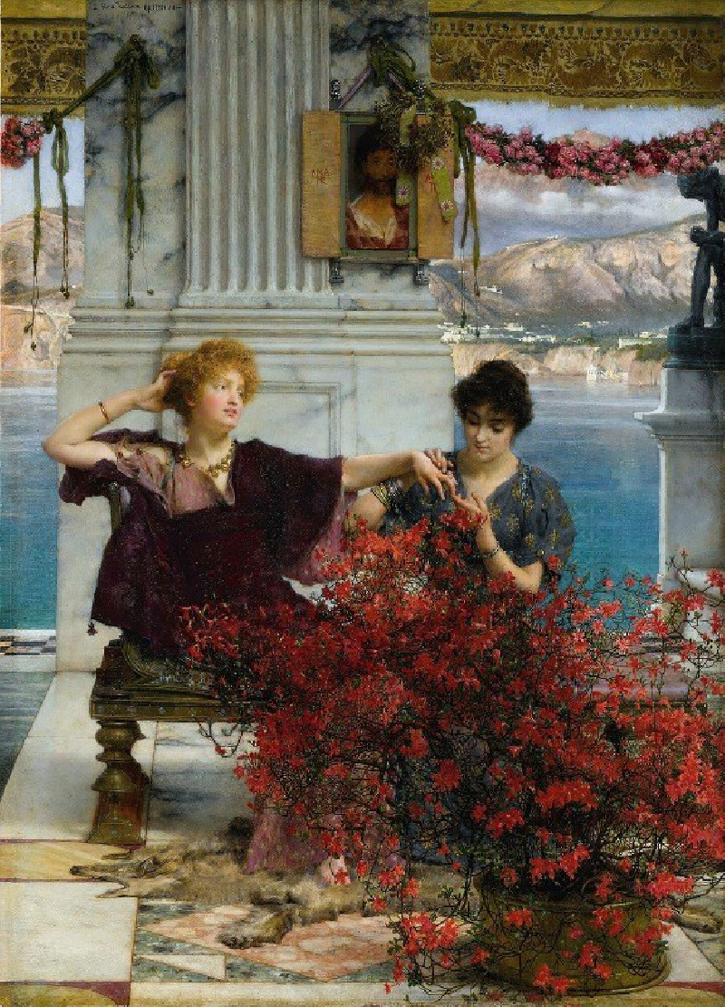 Lawrence Alma-Tadema reprodukcija Love’s Jewelled Fetter (The Betrothal Ring), VISOS REPRODUKCIJOS , paveikslai, reprodukcijo...