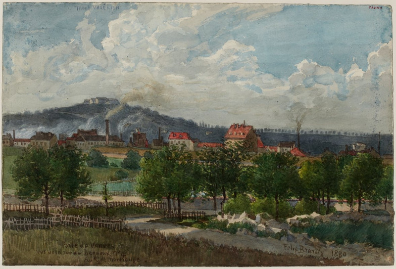 Vue de la porte de Vanves prise de la rue de Bagneux au Grand-Montrouge (1880) reproduction of painting by Félix Brard. ALL G...