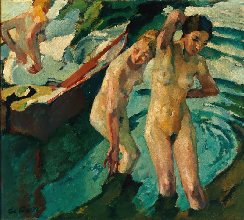 Bathers (1922) reproduction of painting by Leo Putz. ALL GICLEE PRINTS