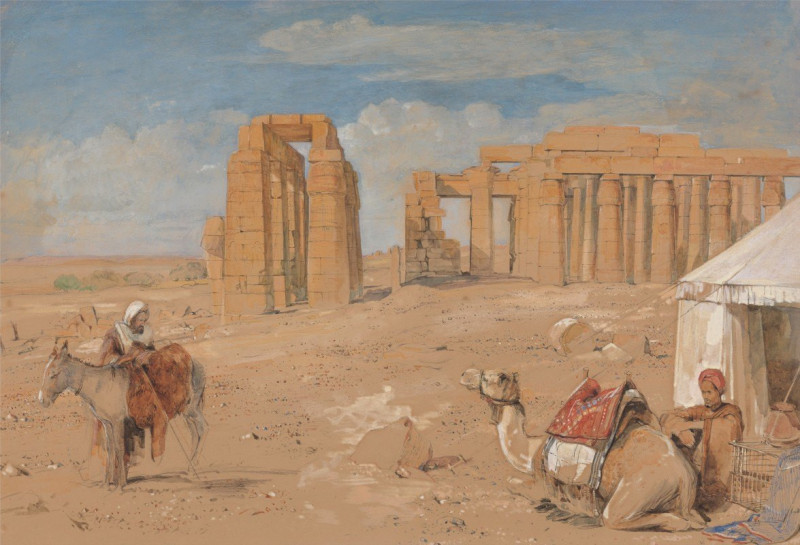 The Ramesseum at Thebes reproduction of painting by John Frederick Lewis. ALL GICLEE PRINTS