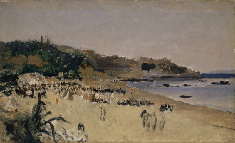 On the Beach at Tangier (1858-60) reproduction of painting by Frank Buchser. ALL GICLEE PRINTS