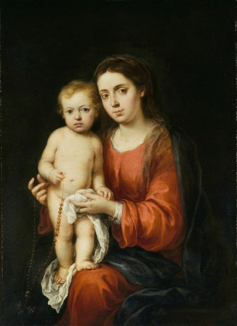 The Virgin and Child with a Rosary (c. 1670-1680) reproduction of painting by Bartolomé Estebán Murillo. ALL GICLEE PRINTS