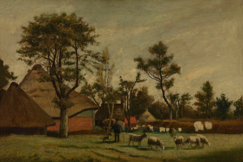 Farmhouse (1865-1875) reproduction of painting by Henri de Braekeleer. ALL GICLEE PRINTS