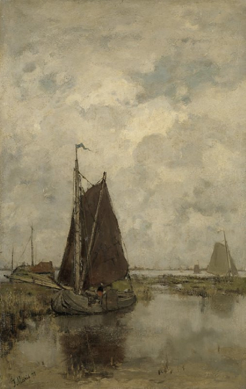 Ships in Dull Weather (1877) reproduction of painting by Jacob Maris. ALL GICLEE PRINTS