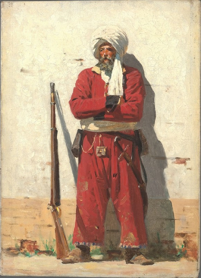 Kokand soldier (1873) reproduction of painting by Vasily Vereshchagin. ALL GICLEE PRINTS