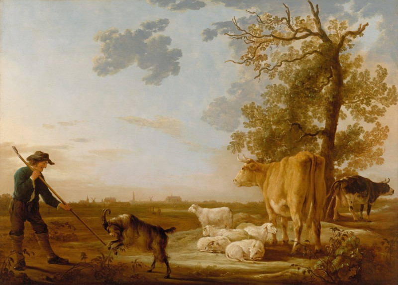 Landscape with cattle reproduction of painting by Aelbert Cuyp. ALL GICLEE PRINTS