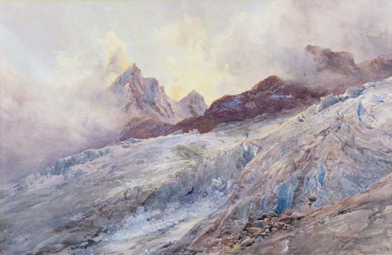 Finsteraarhorn (1903) reproduction of painting by Edward Theodore Compton. ALL GICLEE PRINTS