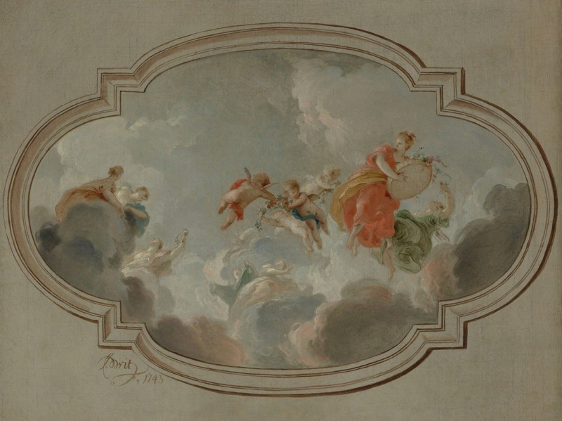 Flora and Zephyr (1743) reproduction of painting by Jacob de Wit. ALL GICLEE PRINTS