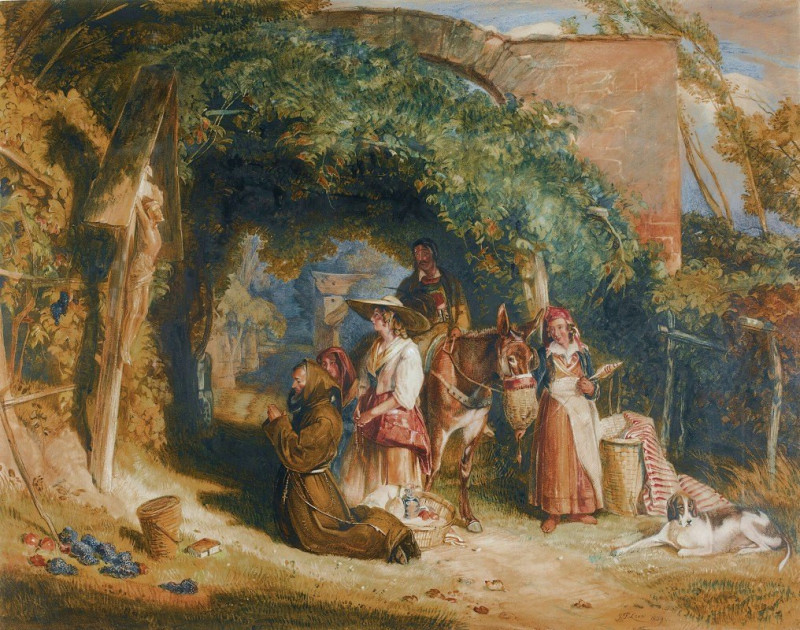 John Frederick Lewis reprodukcija Peasants Of The Italian Tyrol At Their Devotions (1829), VISOS REPRODUKCIJOS , paveikslai, ...