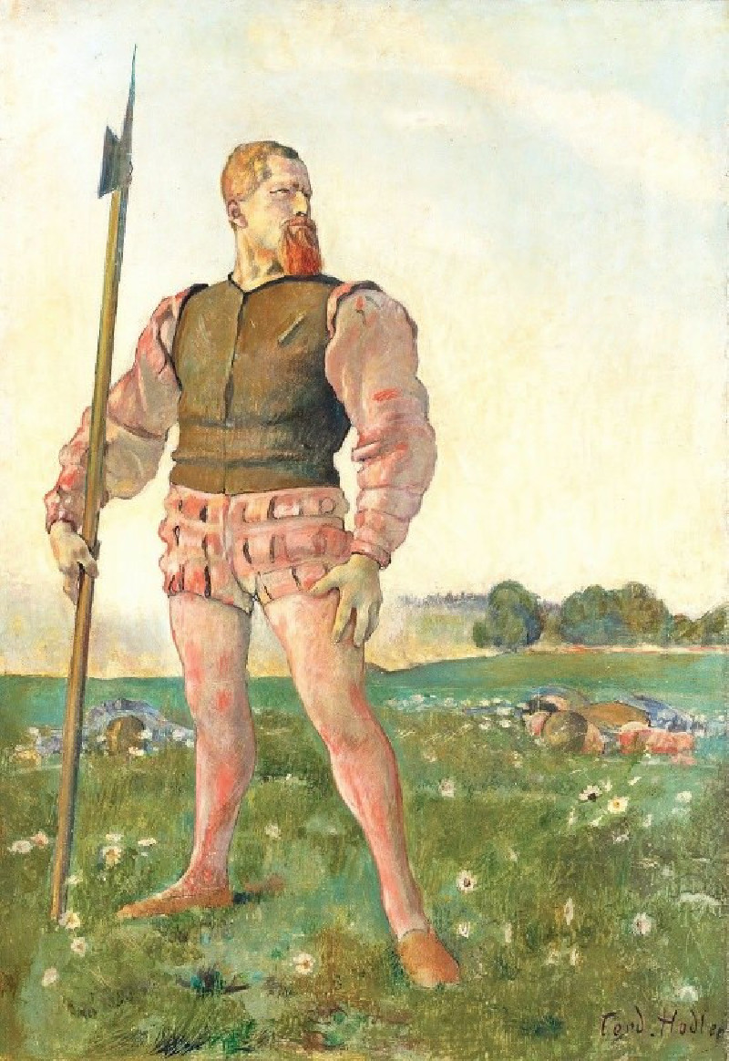 The angry warrior reproduction of painting by Ferdinand Hodler. ALL GICLEE PRINTS