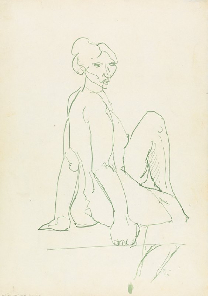 Seated Female Figure 2 (1910 - 1915) reproduction of painting by Henri Gaudier-Brzeska. ALL GICLEE PRINTS