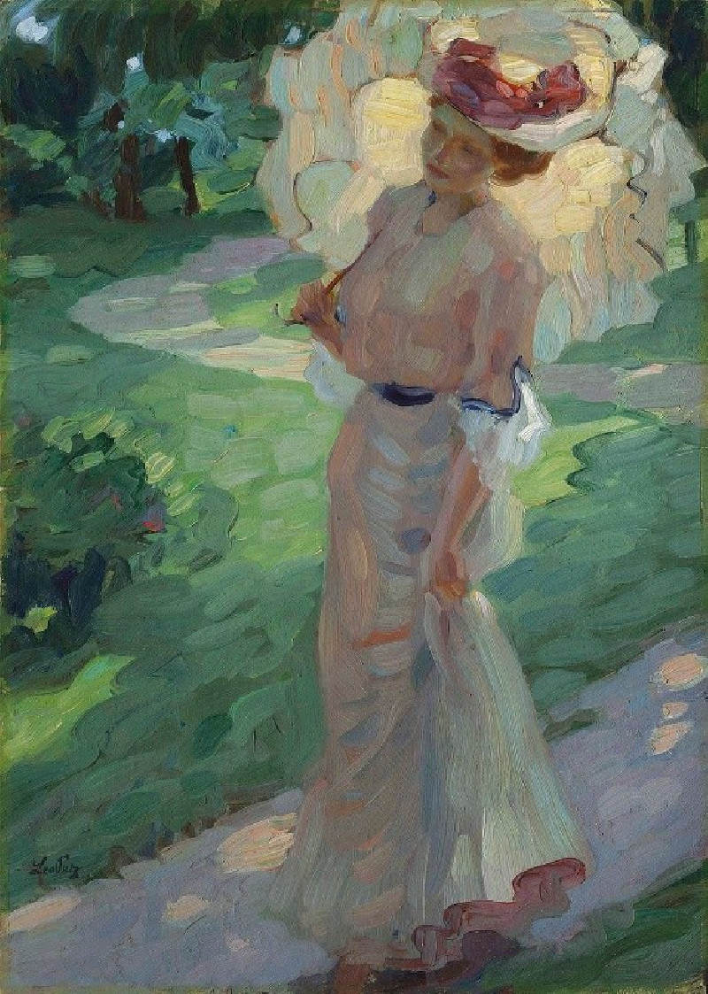 A summer day in the Park reproduction of painting by Leo Putz. ALL GICLEE PRINTS