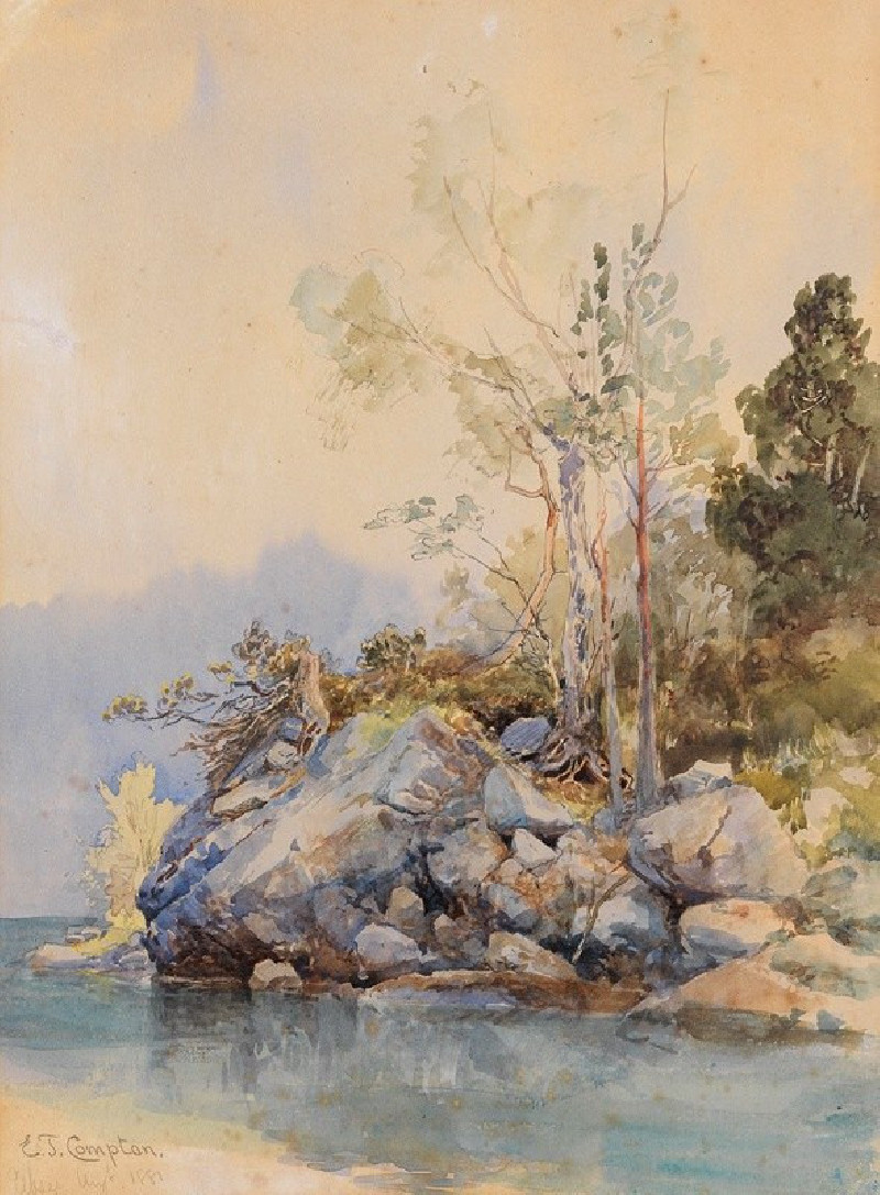 Eibsee (1881) reproduction of painting by Edward Theodore Compton. ALL GICLEE PRINTS