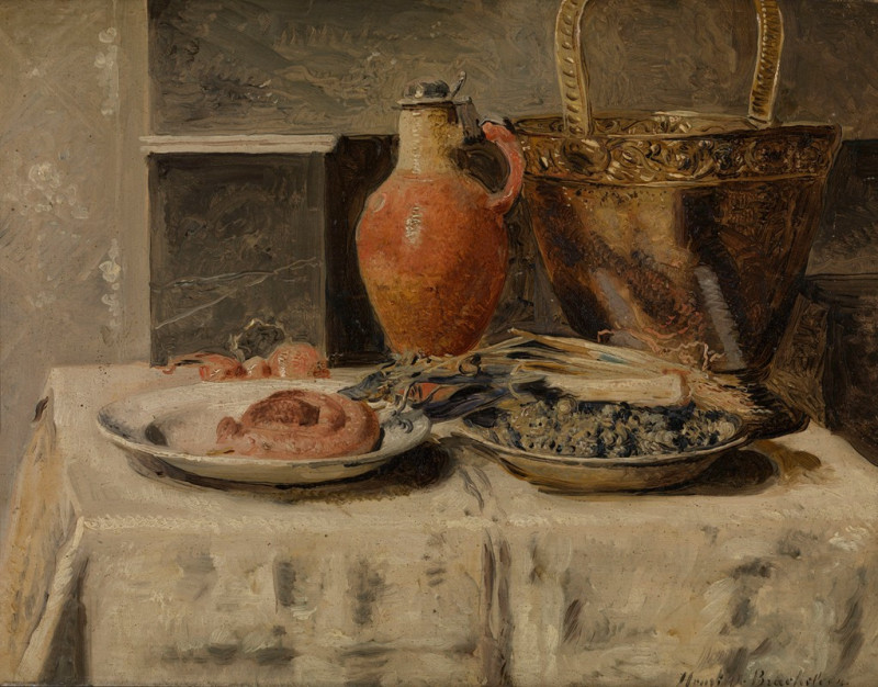 Still Life with Jar (1881-1885) reproduction of painting by Henri de Braekeleer. Still-life