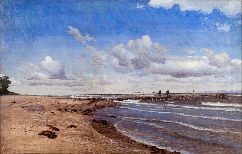 Beach at Hellebæk (1858) reproduction of painting by P. C. Skovgaard. ALL GICLEE PRINTS