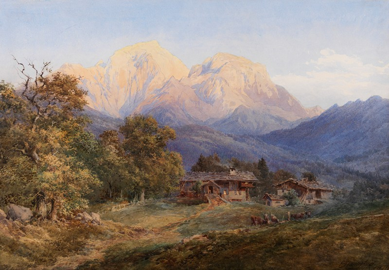 Hoher Göll, Berchtesgaden (1878) reproduction of painting by Edward Theodore Compton. ALL GICLEE PRINTS