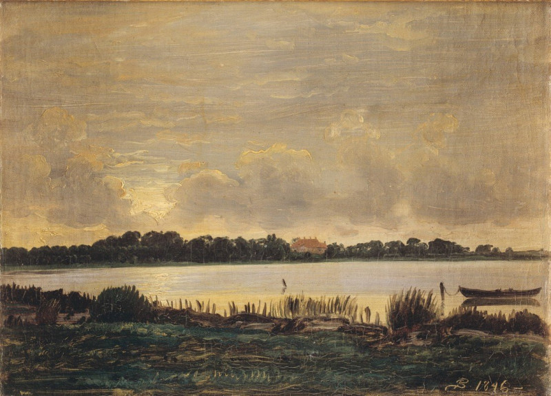 View Across Præstø Fiord towards the manor of Nysø (1845 - 1846) reproduction of painting by P. C. Skovgaard. ALL GICLEE PRINTS