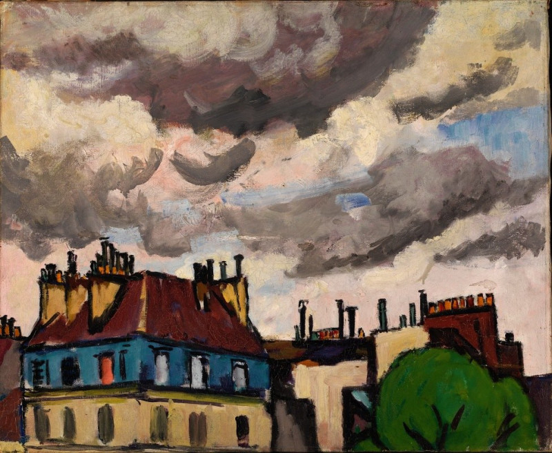 Rooftops and Clouds, Paris (1910-1912) reproduction of painting by Henry Lyman Saÿen. ALL GICLEE PRINTS