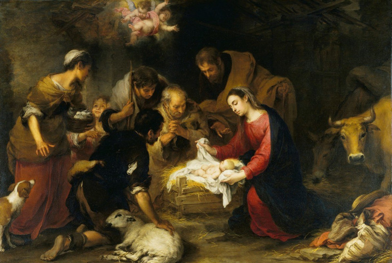 The Adoration of the Shepherds (c. 1665 - c. 1670) reproduction of painting by Bartolomé Estebán Murillo. ALL GICLEE PRINTS