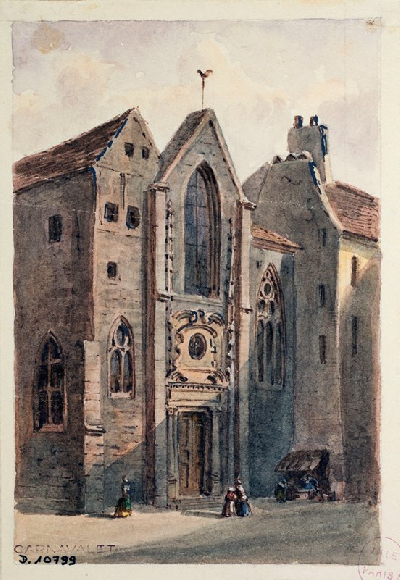 Eglise Saint Landry reproduction of painting by Auguste-Sébastien Bénard. ALL GICLEE PRINTS