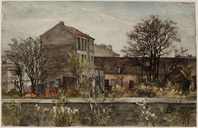 Vue de la pension Benoist Catelin au Grand-Montrouge (1883) reproduction of painting by Félix Brard. ALL GICLEE PRINTS