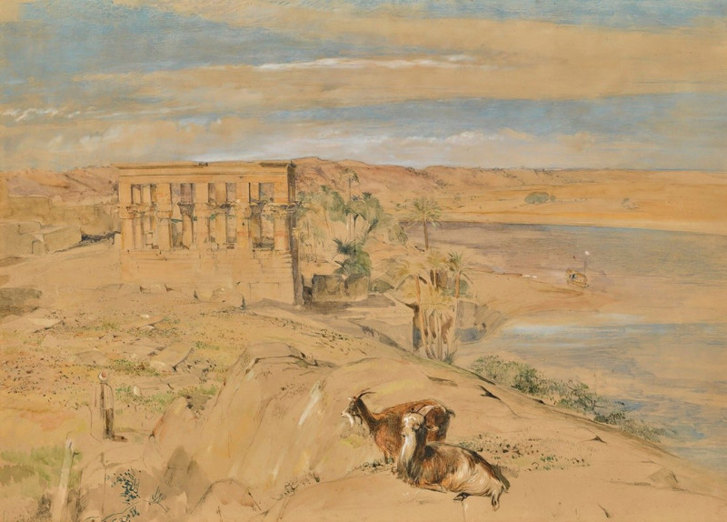 The Hypaethral Temple At Philae, Upper Egypt reproduction of painting by John Frederick Lewis. ALL GICLEE PRINTS