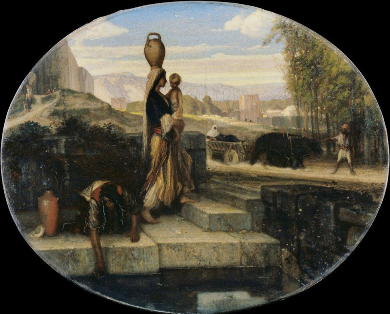 Eastern Women at a Well (1851) reproduction of painting by Alexandre-Gabriel Decamps. ALL GICLEE PRINTS