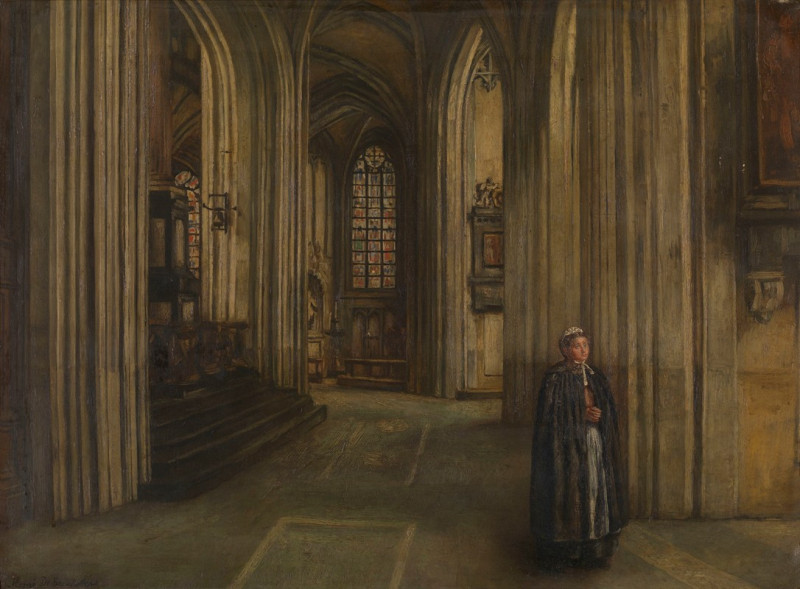 Interior of a Church (1871) reproduction of painting by Henri de Braekeleer. ALL GICLEE PRINTS