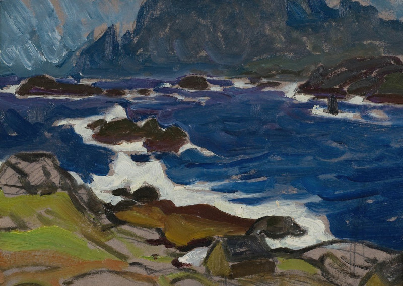 Study during a Storm. From Lofoten (1930) reproduction of painting by Anna Boberg. ALL GICLEE PRINTS