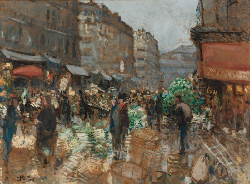 Les Anciennes Halles reproduction of painting by Pierre-Eugène Montézin. ALL GICLEE PRINTS