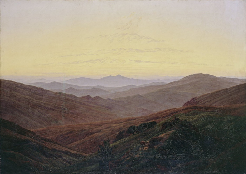 Giant Mountains (Riesengebirge) (circa 1830) reproduction of painting by Caspar David Friedrich. ALL GICLEE PRINTS