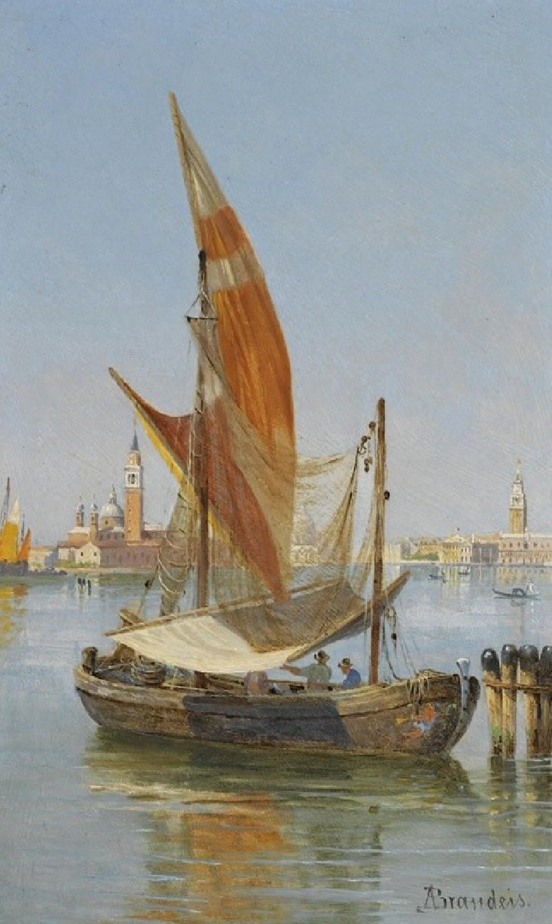 Antonietta Brandeis reprodukcija Fishing boats in the lagoon, Venice, VISOS REPRODUKCIJOS , paveikslai, reprodukcijos internetu