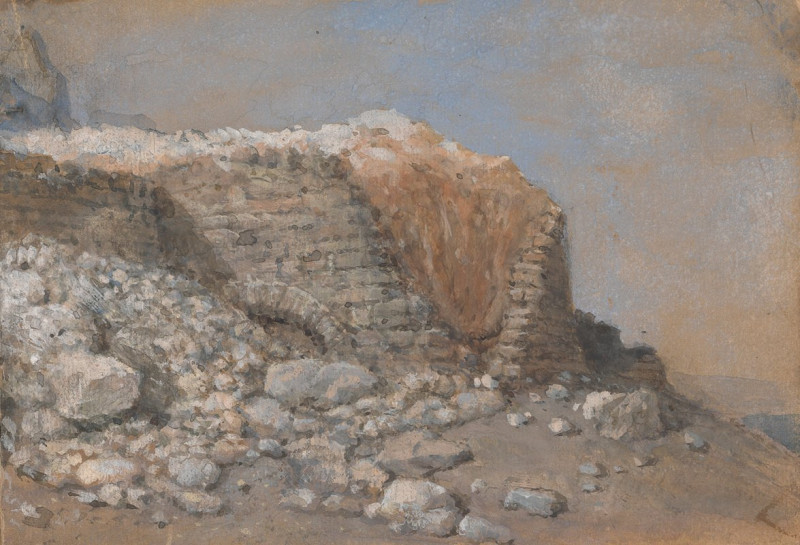 Stone Wall (1863) reproduction of painting by Clarkson Stanfield. ALL GICLEE PRINTS