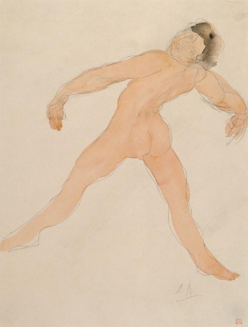 Woman Dancing with Her Head Thrown Back, rear view (ca. 1890 – 1917) reproduction of painting by Auguste Rodin. ALL GICLEE PR...