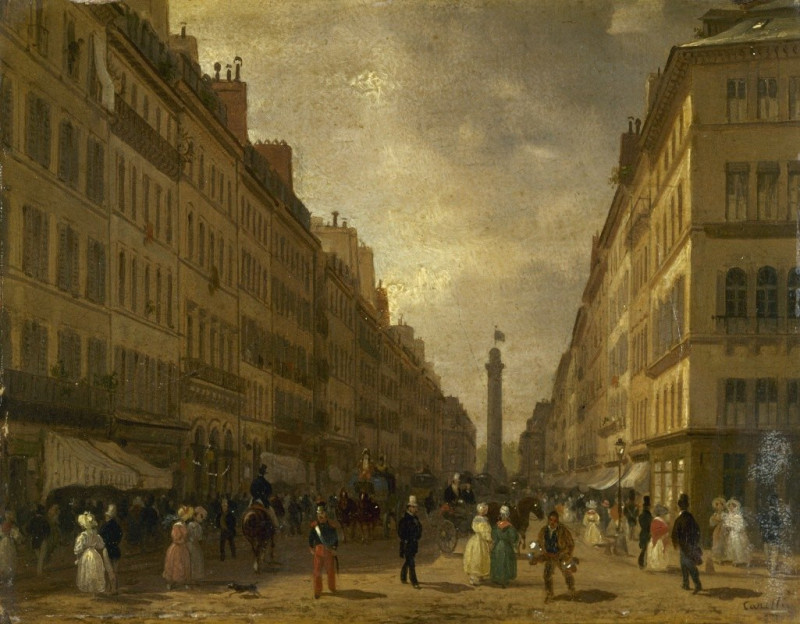 La rue de la Paix (1829) reproduction of painting by Giuseppe Canella. ALL GICLEE PRINTS