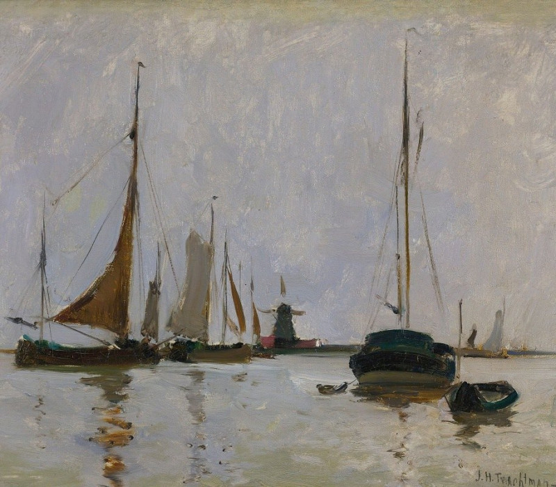 Quiet Harbor, Holland (circa 1881) reproduction of painting by John Henry Twachtman. ALL GICLEE PRINTS